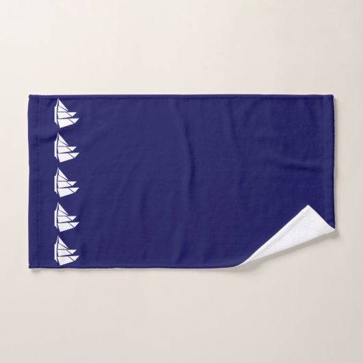 White Sailing Yachts op Navy Blue Bad Handdoek (Handdoek)