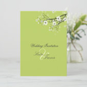 White Sakura Blossom Invitations Kaart (Staand voorkant)
