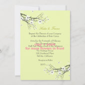 White Sakura Blossom Invitations Kaart (Achterkant)