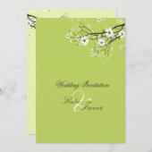 White Sakura Blossom Invitations Kaart (Voorkant / Achterkant)