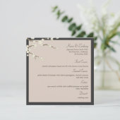 White Sakura Cherry Blossom Modern Asian Wedding Menu (Staand voorkant)