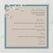 White Sakura Cherry Blossom Modern Asian Wedding Menu (Voorkant)