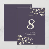 White Sakura Cherry Blossom Table Number Briefkaar Briefkaart (Voorkant / Achterkant)