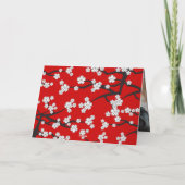 White Sakura Flowers Cherry Blossom Asian Wedding Bedankkaart (Achterkant)