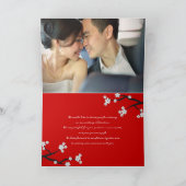 White Sakura Flowers Cherry Blossom Asian Wedding Bedankkaart (Binnen)