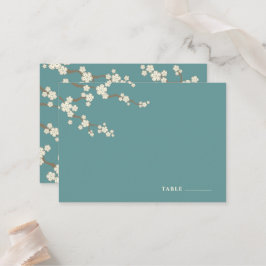 White Sakura Flowers Cherry Blossom Chic Wedding Plaatskaartje