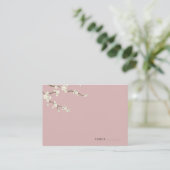 White Sakura Flowers Cherry Blossom Chic Wedding Plaatskaartje (Staand voorkant)