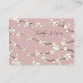 White Sakura Flowers Cherry Blossom Chic Wedding Plaatskaartje (Achterkant)