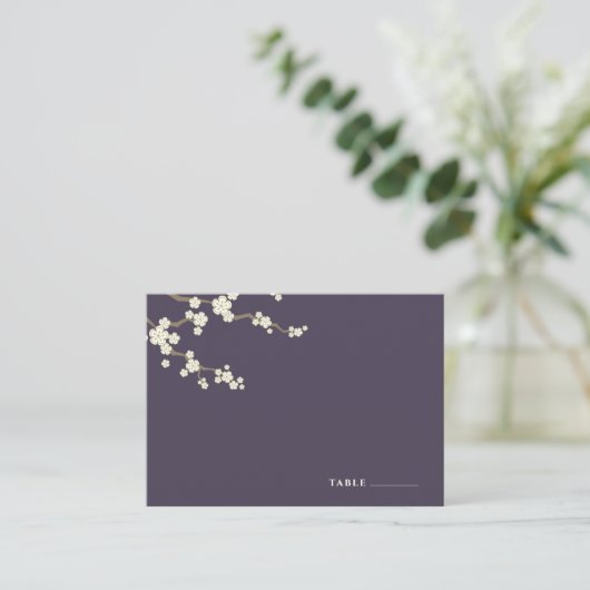 White Sakura Flowers Cherry Blossom Chic Wedding Plaatskaartje (Staand voorkant)