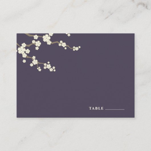 White Sakura Flowers Cherry Blossom Chic Wedding Plaatskaartje (Voorkant)