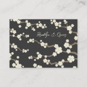 White Sakura Flowers Cherry Blossom Chic Wedding Plaatskaartje (Achterkant)