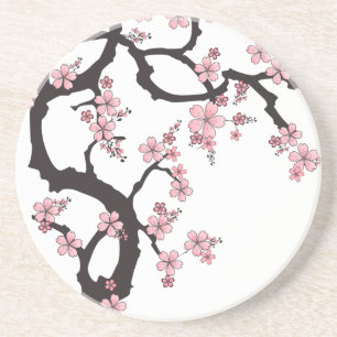 White Sakura - Japans ontwerp Zandsteen Onderzetter