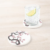 White Sakura - Japans ontwerp Zandsteen Onderzetter (Zijkant)