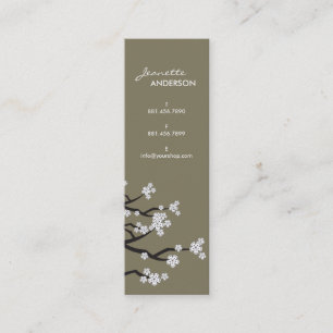 White Sakura Oriental Cherry Blossom Elegant Chic Mini Visitekaartje