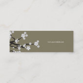 White Sakura Oriental Cherry Blossom Elegant Chic Mini Visitekaartje (Achterkant)