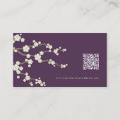 White Sakura Oriental Cherry Blossom Elegant Chic Visitekaartje (Achterkant)