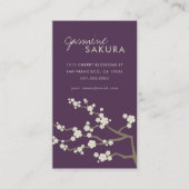 White Sakura Oriental Cherry Blossom Elegant Chic Visitekaartje (Voorkant)