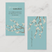 White Sakura Oriental Cherry Blossom Elegant Chic Visitekaartje (Voorkant / Achterkant)