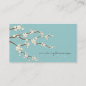White Sakura Oriental Cherry Blossom Elegant Chic Visitekaartje (Achterkant)