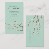 White Sakura Oriental Cherry Blossom Elegant Chic Visitekaartje (Voorkant / Achterkant)