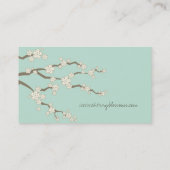 White Sakura Oriental Cherry Blossom Elegant Chic Visitekaartje (Achterkant)