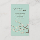 White Sakura Oriental Cherry Blossom Elegant Chic Visitekaartje (Voorkant)