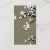 White Sakura Oriental Cherry Blossom Elegant Chic Visitekaartje (Achterkant)