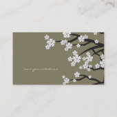 White Sakura Oriental Cherry Blossom Elegant Chic Visitekaartje (Achterkant)