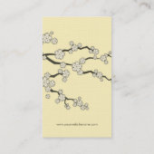 White Sakura Oriental Cherry Blossom Elegant Chic Visitekaartje (Achterkant)
