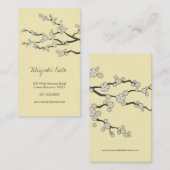 White Sakura Oriental Cherry Blossom Elegant Chic Visitekaartje (Voorkant / Achterkant)