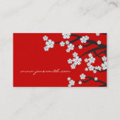 White Sakura Oriental Cherry Blossom Elegant Chic Visitekaartje (Achterkant)