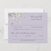 White Sakura Zen Cherry Blossom Asian Wedding RSVP Kaartje (Voorkant)