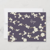 White Sakura Zen Cherry Blossom Asian Wedding RSVP Kaartje (Achterkant)