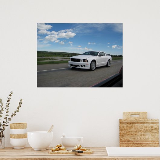 White Saleen Mustang Poster (Keuken)