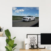 White Saleen Mustang Poster (Thuiskantoor)