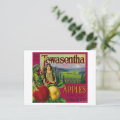 White Salmon, Washington - Tawasentha Apple Labe Briefkaart (Staand voorkant)