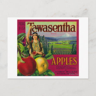 White Salmon, Washington - Tawasentha Apple Labe Briefkaart