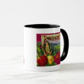 White Salmon, Washington - Tawasentha Apple Labe Mok (Voorkant rechts)