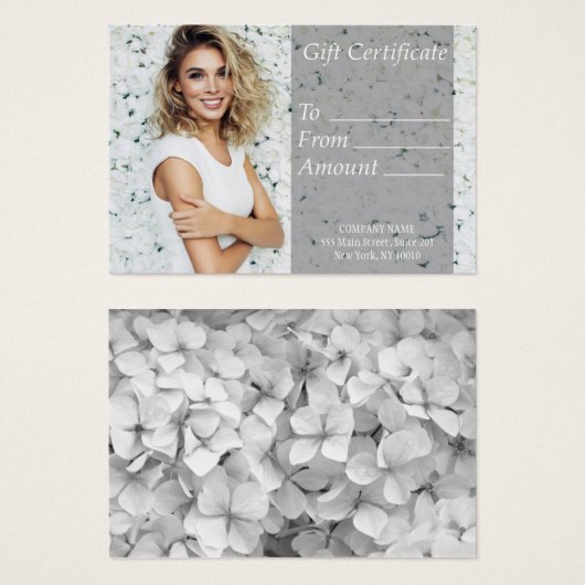 White Salon Gift Certificate Visitekaartje (Voorkant /achterkant)