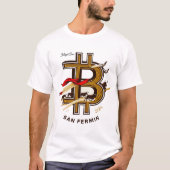 White San Fermin and cryptocurrencies t-shirt. T-shirt (Voorkant)