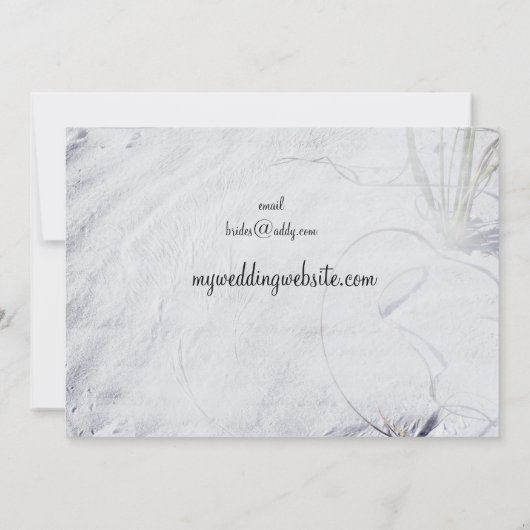 White Sand Beach bruiloft uitnodiging (Achterkant)