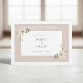 White & Sand | Chic Bloem Bruiloft Save the Date