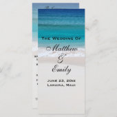 White Sand Ocean Beach Tropische bruiloft programm Programmakaart (Voorkant / Achterkant)