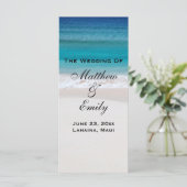 White Sand Ocean Beach Tropische bruiloft programm Programmakaart (Staand voorkant)