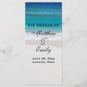 White Sand Ocean Beach Tropische bruiloft programm Programmakaart (Voorkant)