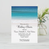 White Sand Ocean Beach Wedding Shower Uitnodiging (Staand voorkant)