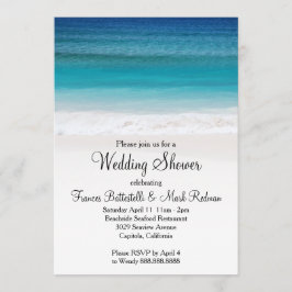 White Sand Ocean Beach Wedding Shower Uitnodiging