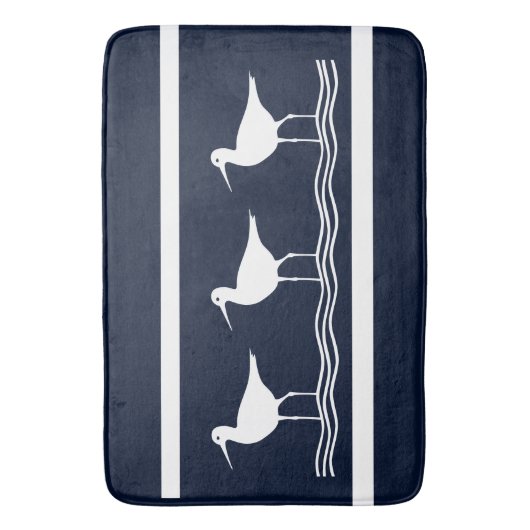 White Sand Pipers soft marine Badmat (Voorkant Verticaal)