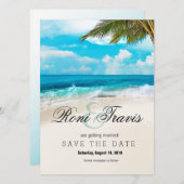 White Sands Beach Palmboom Save the Date (Voorkant / Achterkant)