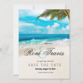 White Sands Beach Palmboom Save the Date (Voorkant)